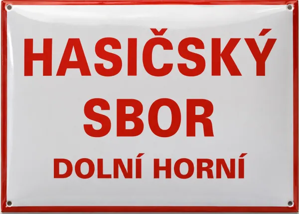 Smaltovaná cedule pro hasiče H2-sdh 1